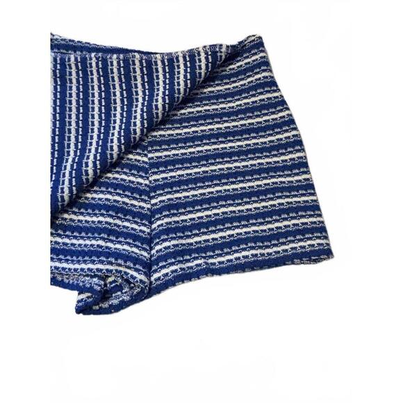 Zara Knit Blue and White Striped Women's Skort Sz M - Picture 3 of 8